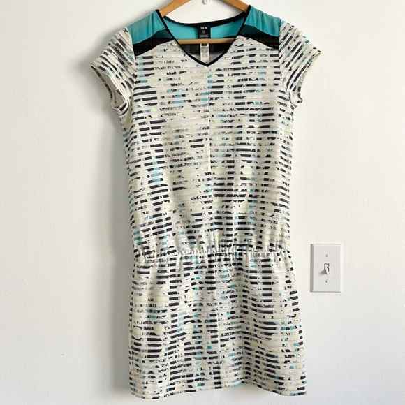 Barney’s New York Mini Dress Short Sleeve Striped Mesh - Picture 11 of 11